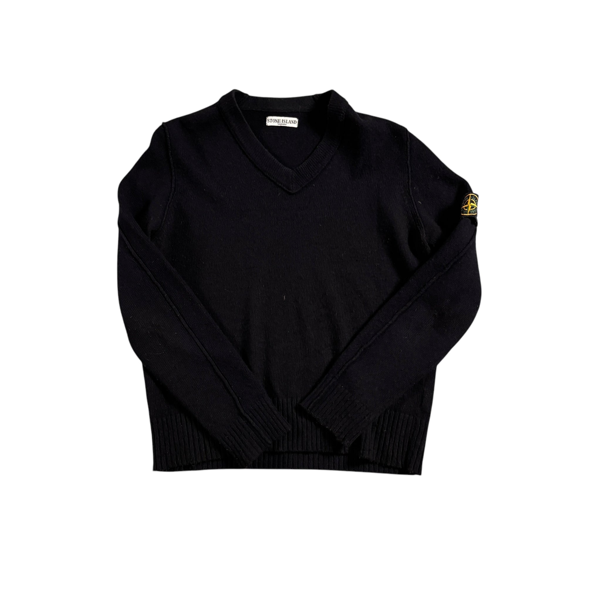 Vintage Black Stone Island Knitted Sweatshirt - M