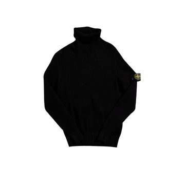 Vintage Black Stone Island Roll Neck Sweatshirt - M