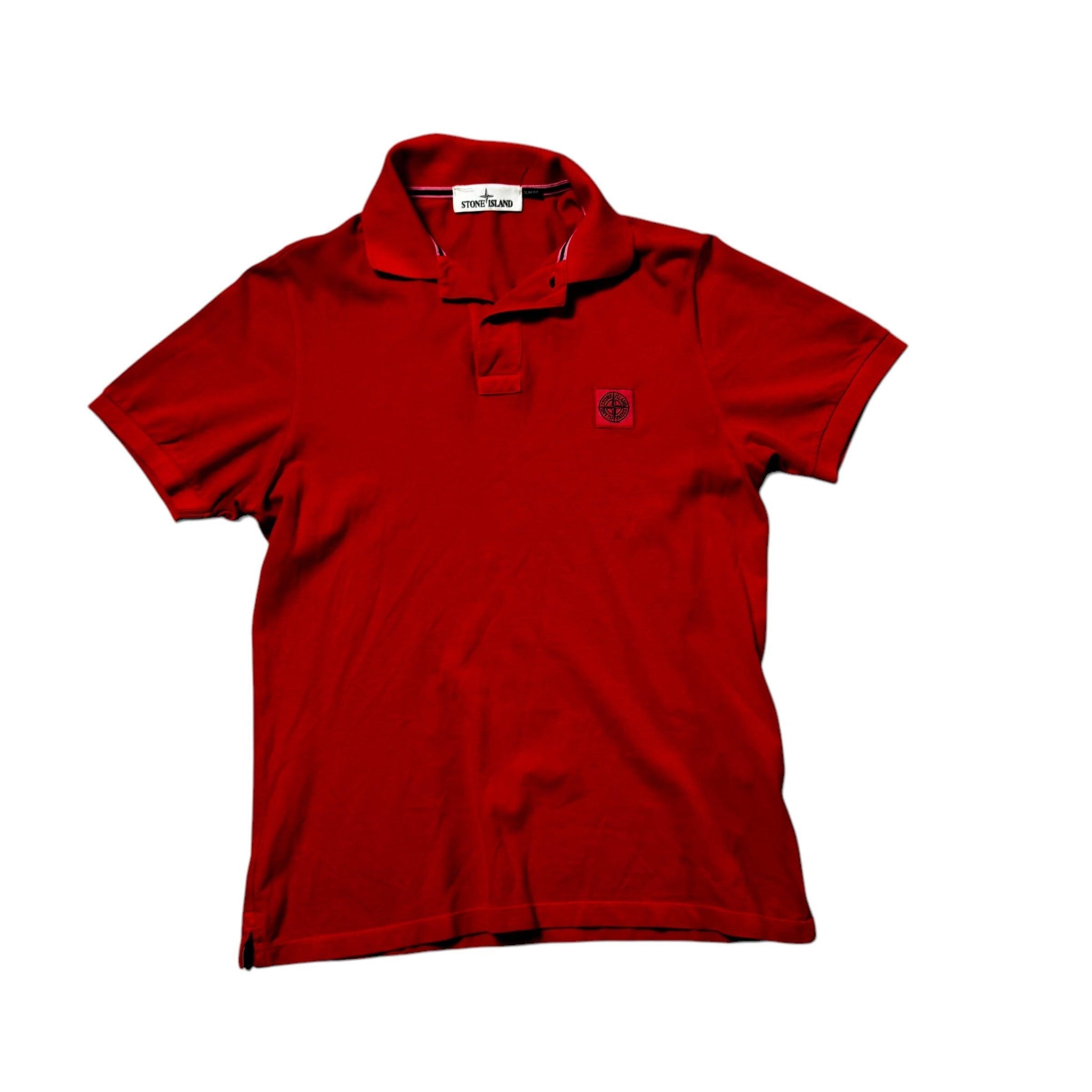 Red Stone Island Polo Shirt - M