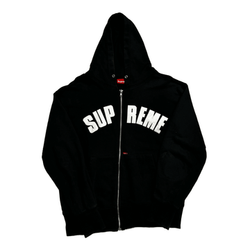 Black Supreme Zip Up Hoodie - L