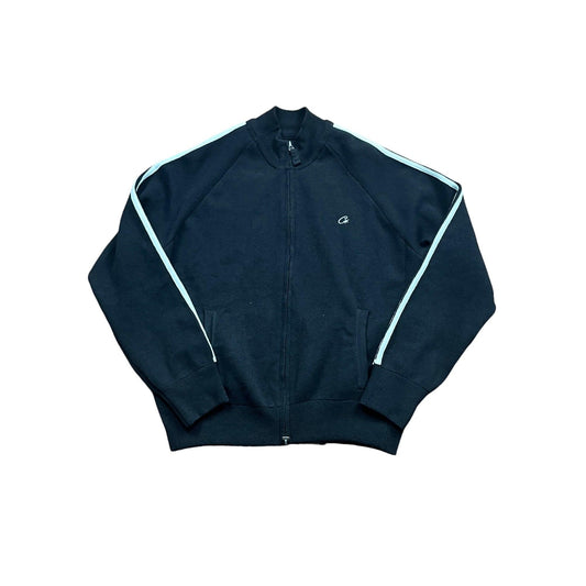 Black Corteiz Full Zip Knitted Jacket - Small - The Streetwear Studio