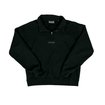 Black Fear of God Essentials Quarter Zip Sweatshirt - Extra Large - The Streetwear Studio