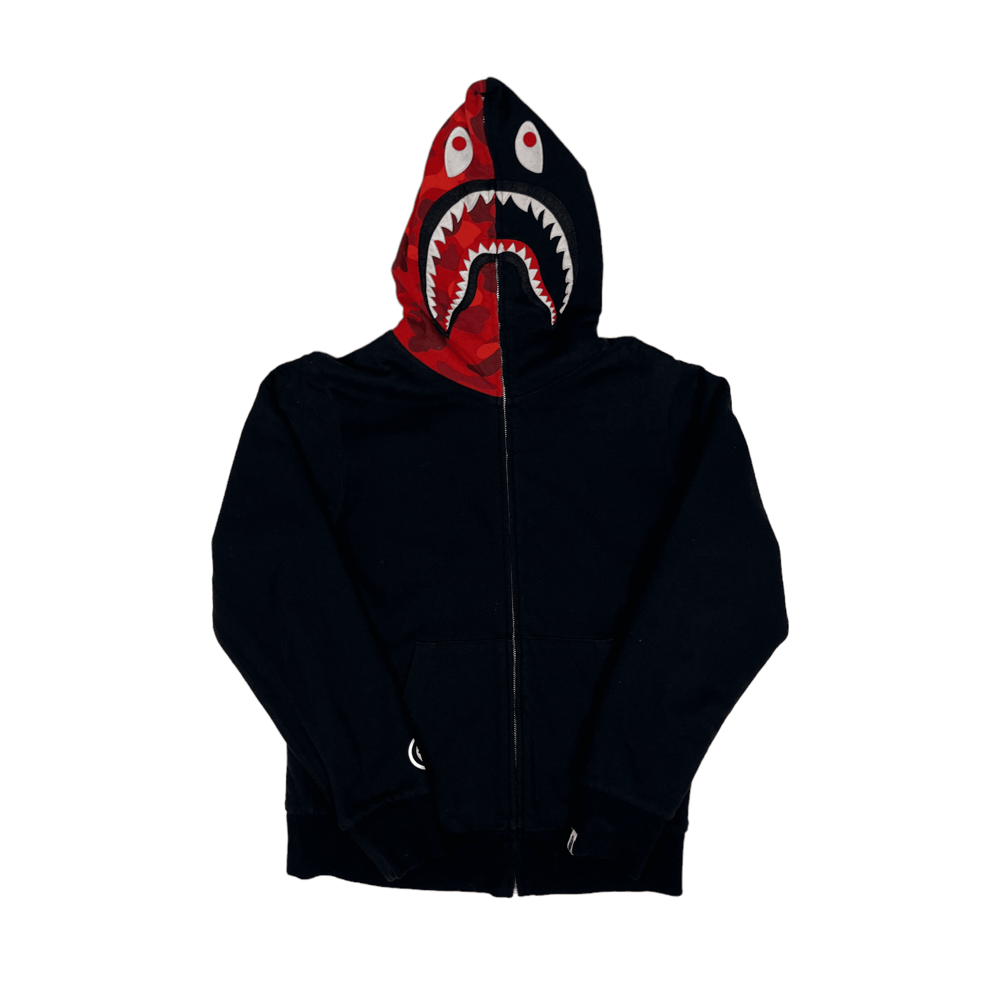Black and red bape hoodie hotsell
