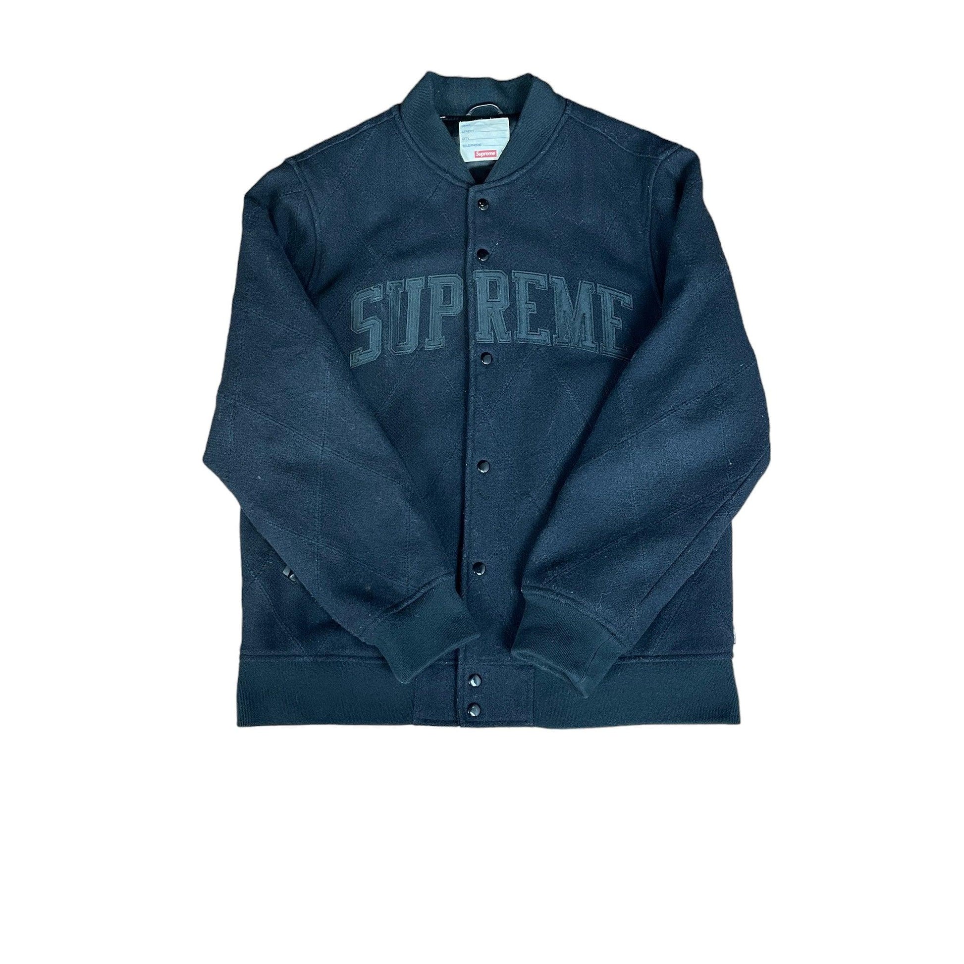 Black Supreme AW2015 Varsity Jacket - Extra Large - The Streetwear Studio