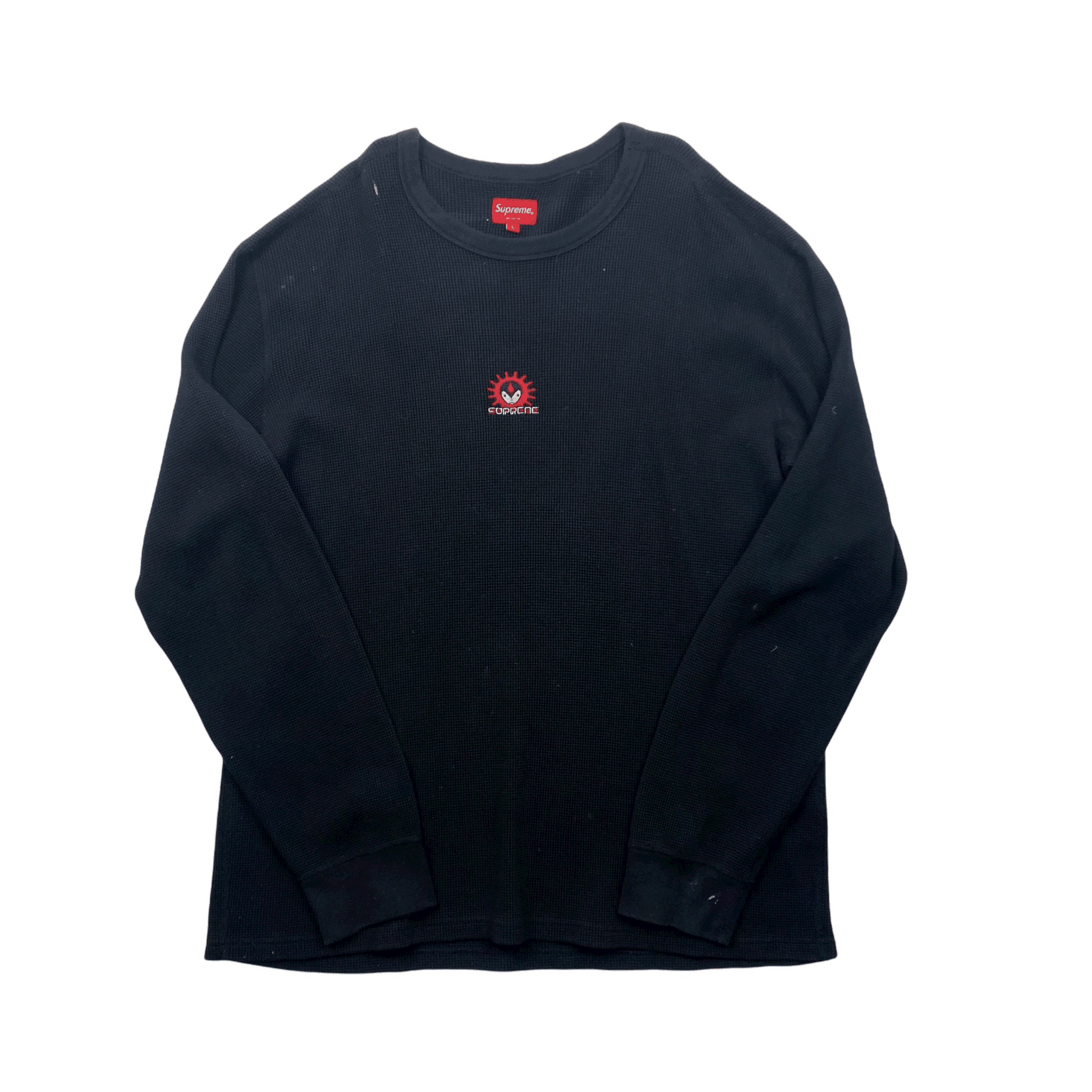 Black Supreme Vampire Waffle Knit FW18 Sweatshirt - Large - The Streetwear Studio