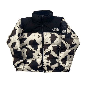 Black + White The North Face (TNF) Nuptse Puffer Coat/ Jacket - Medium - The Streetwear Studio