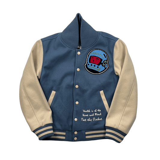 Blue + Cream Billionaire Boys Club (BBC) Varsity Jacket - Small - The Streetwear Studio