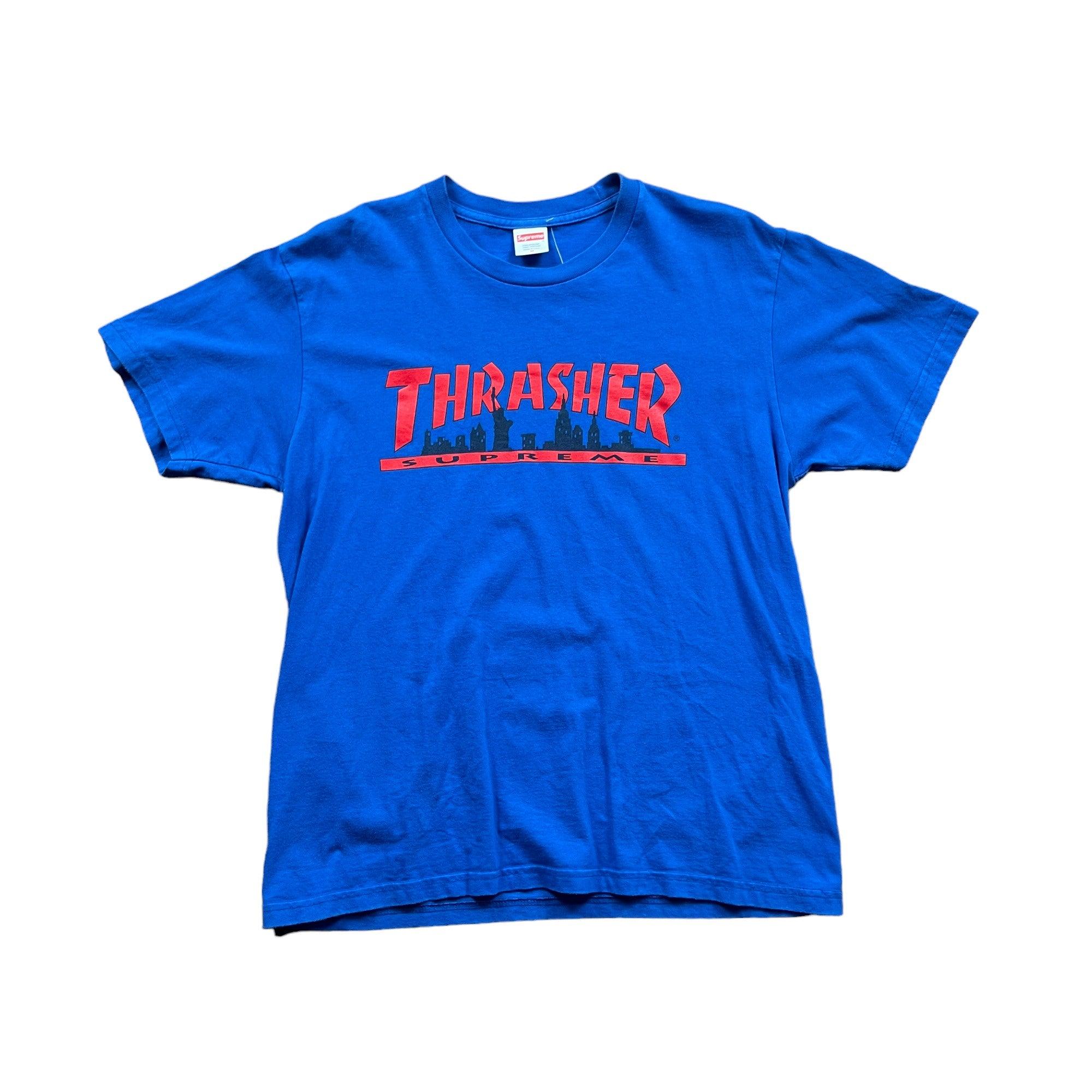 Blue Supreme x Thrasher Tee - Medium - The Streetwear Studio