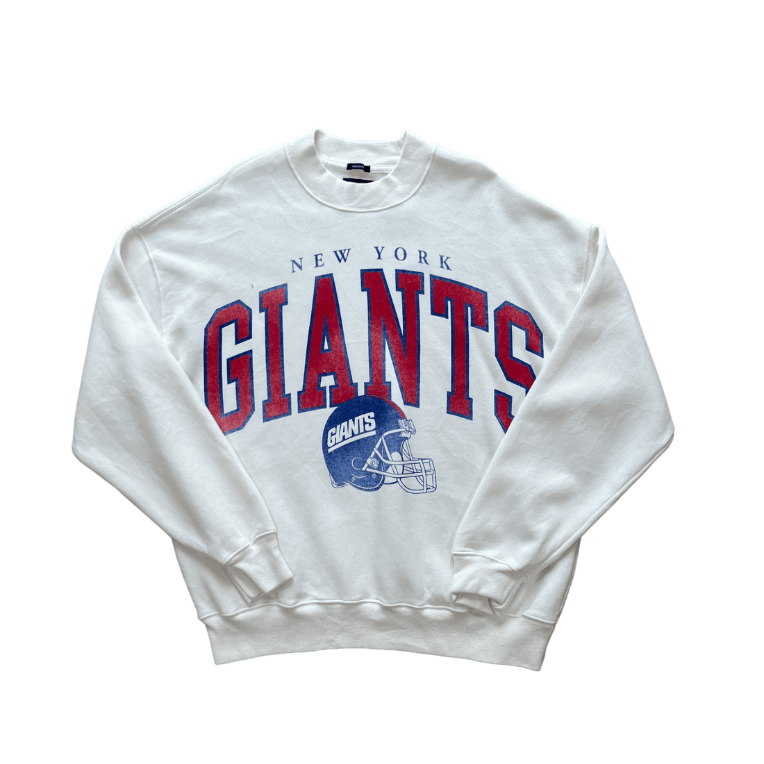 BNWT Vintage White NFL New York Giants Oversized Sweatshirt - Small - The Streetwear Studio