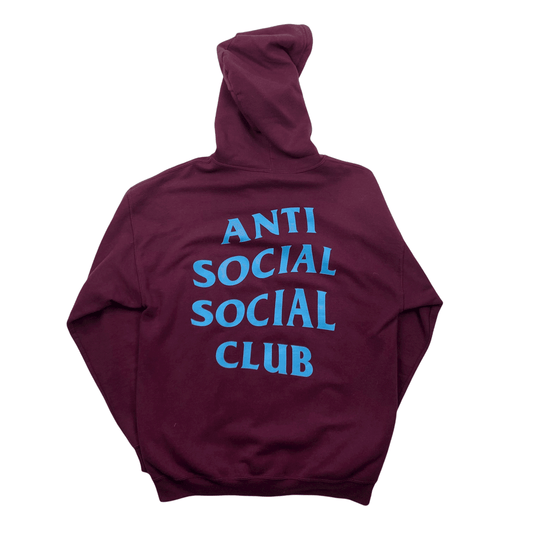 Burgundy + Blue Anti Social Social Club (ASSC) Full Zip Jacket - Large - The Streetwear Studio