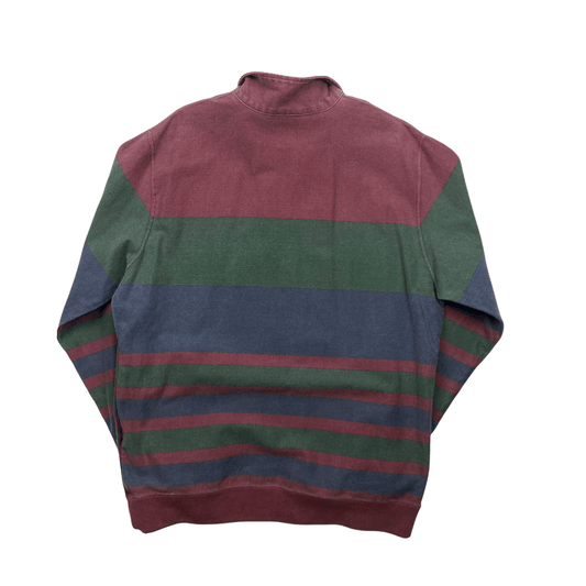 Burgundy, Blue + Green Supreme Classic Logo Quarter Zip Sweatshirt - Medium - The Streetwear Studio