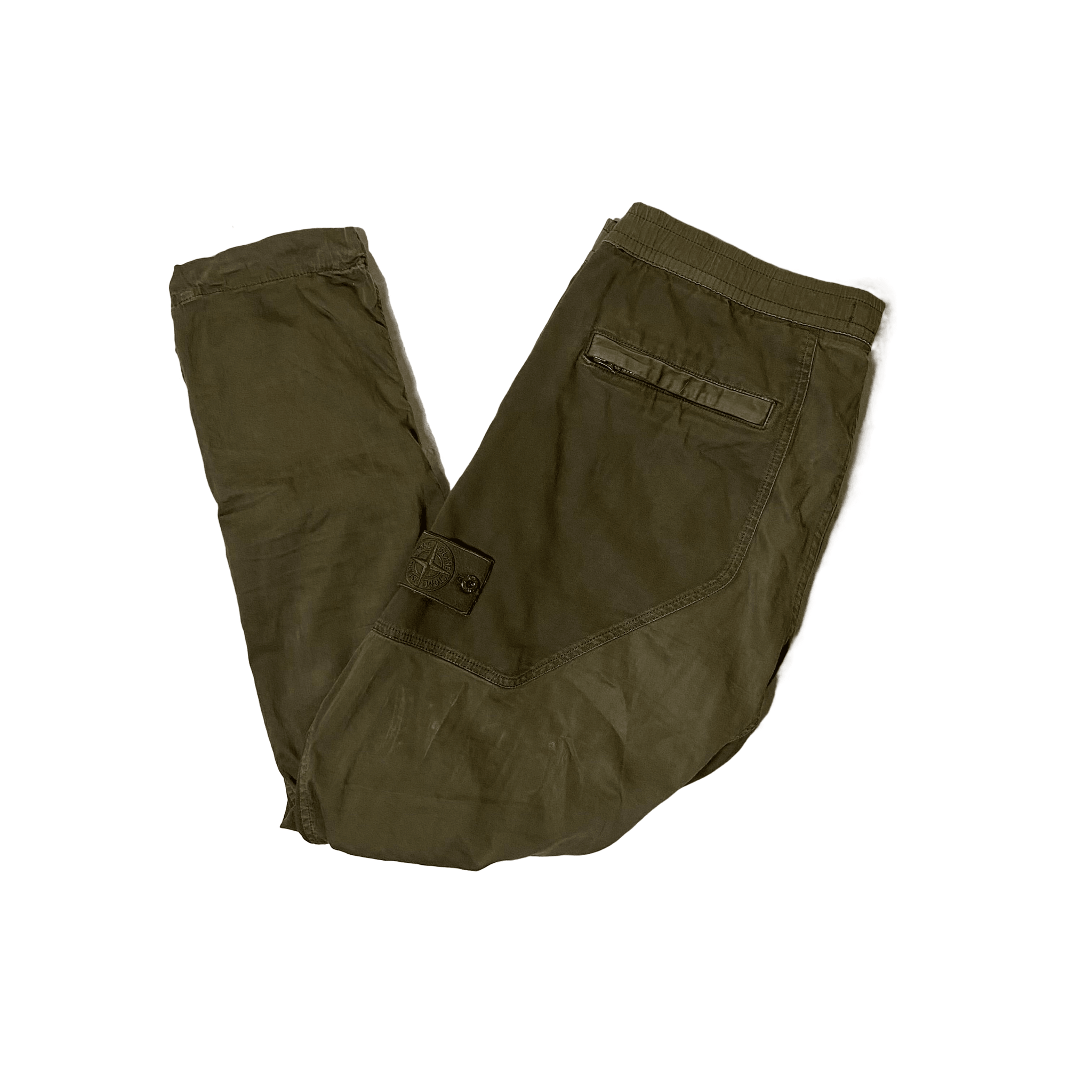 Khaki Green Stone Island Shadow Project Bottoms - 31