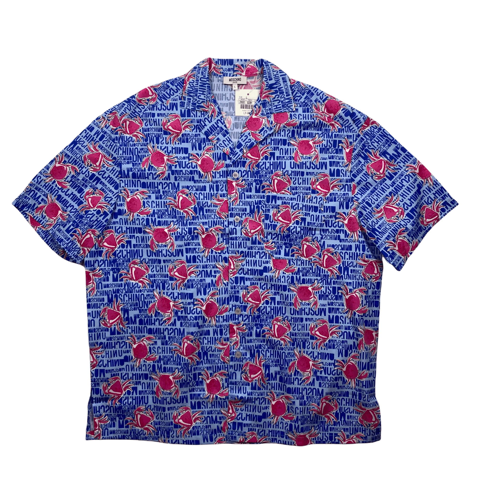 Deadstock Blue Moschino Crab Shirt - Large - The Streetwear Studio