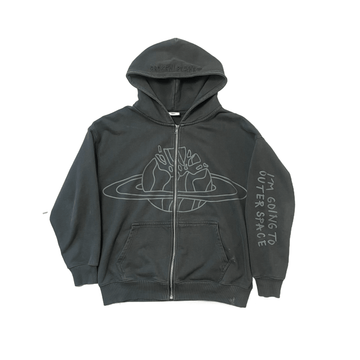 Grey Broken Planet Market (BPM) Zip Up Hoodie - M