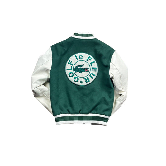 Green + Cream Lacoste x Golf Le Fleur Varsity Jacket - Small - The Streetwear Studio