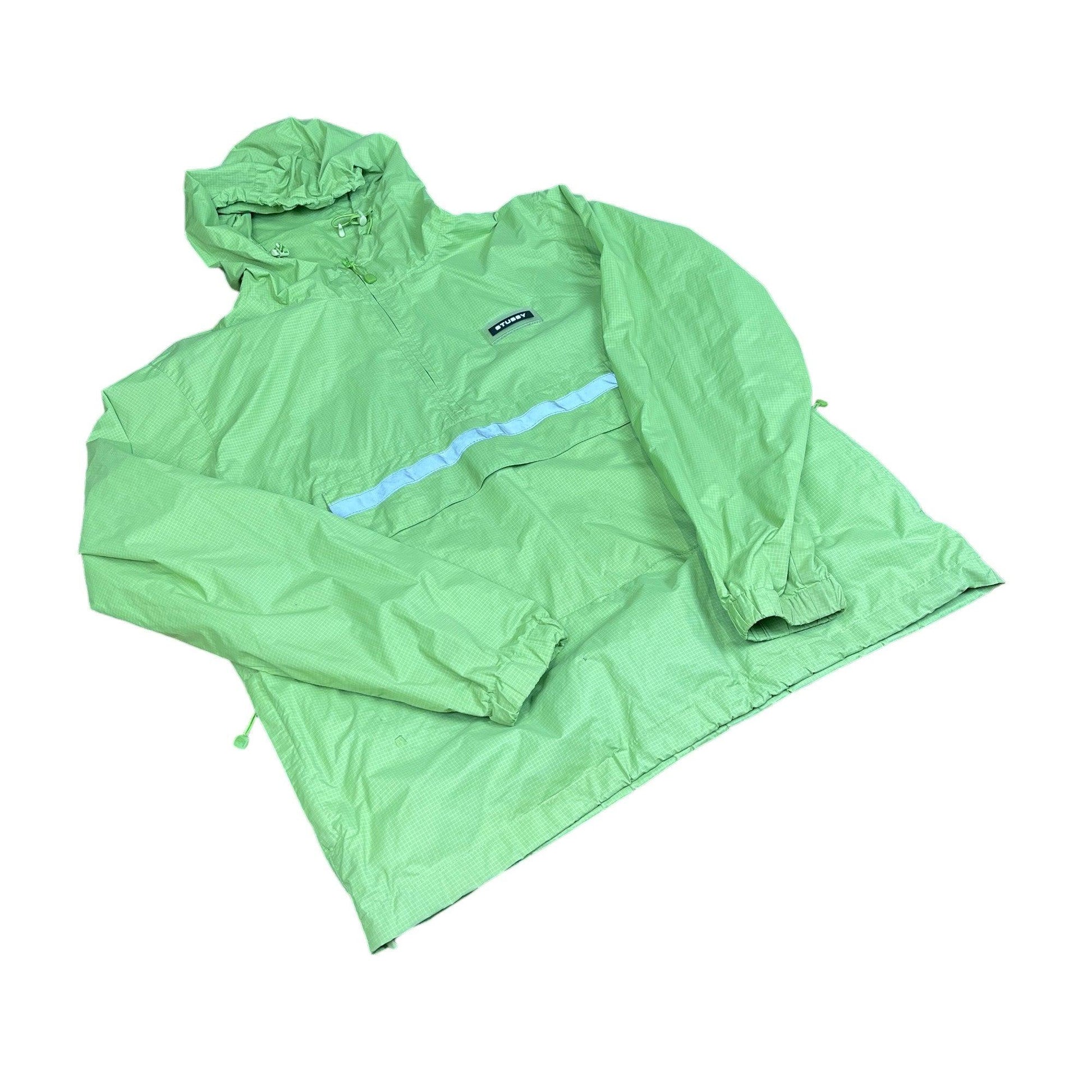 Green Stussy Quarter Zip Anorak - Medium - The Streetwear Studio