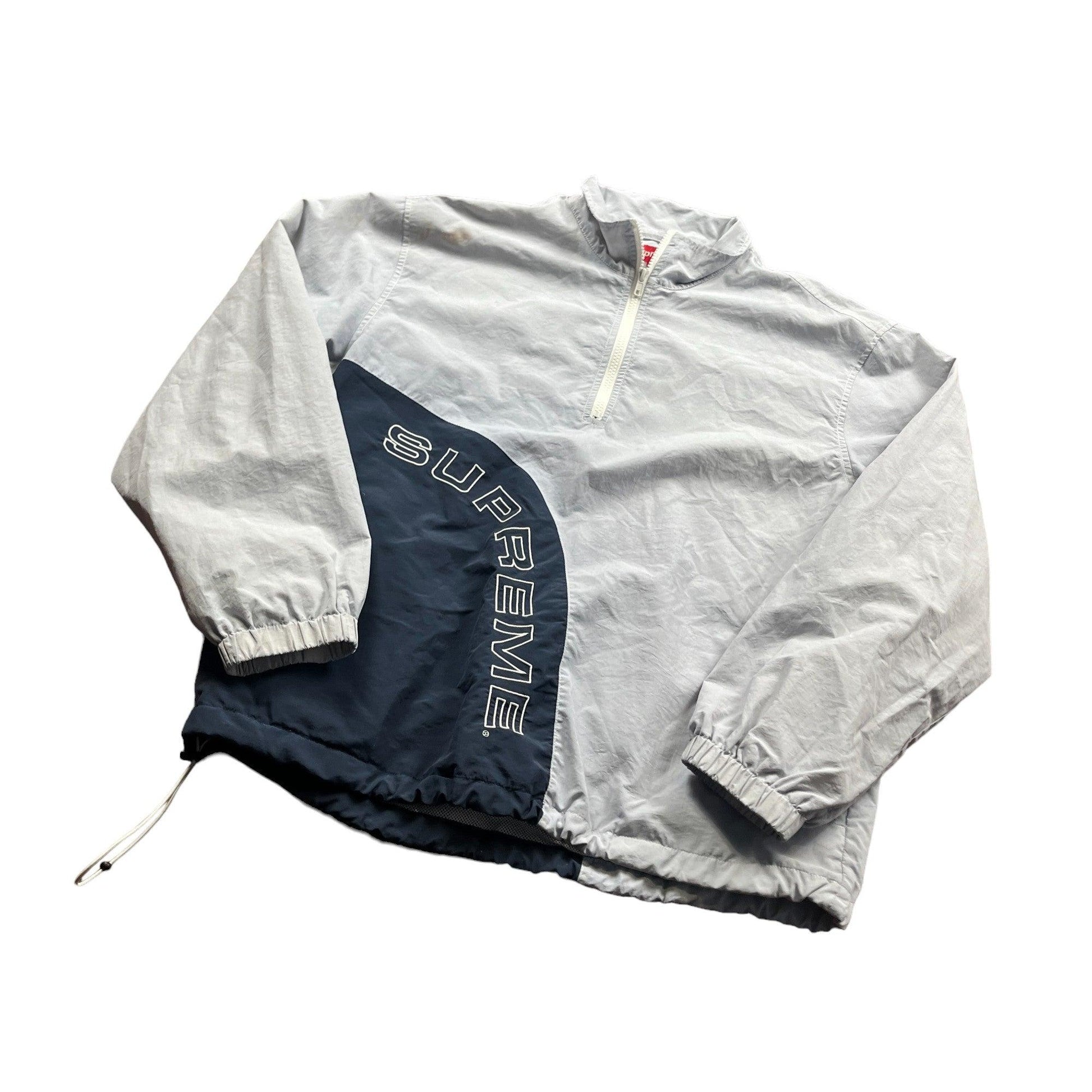 Grey Supreme Arc Logo Quarter Zip Jacket - Extra Large - The Streetwear Studio