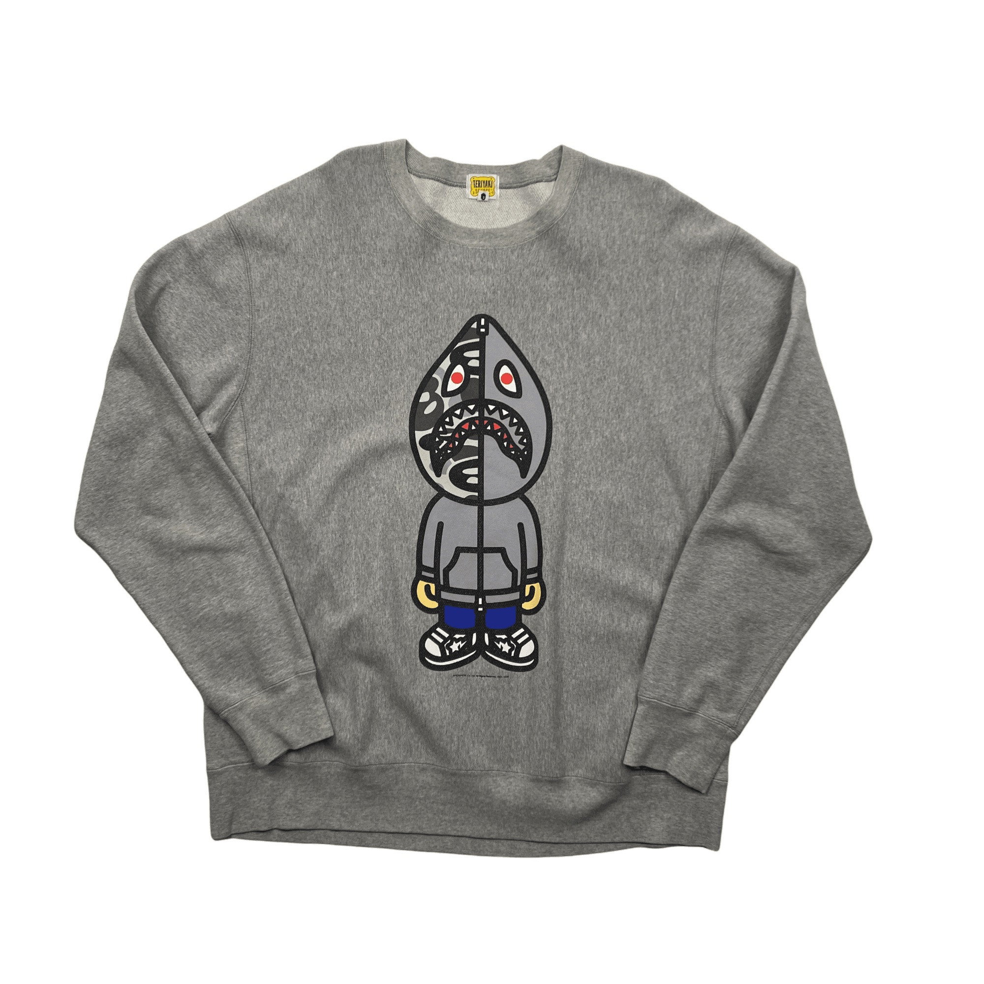 Grey Teriyaki Source x A Bathing Ape (BAPE) Sweatshirt - Large - The Streetwear Studio