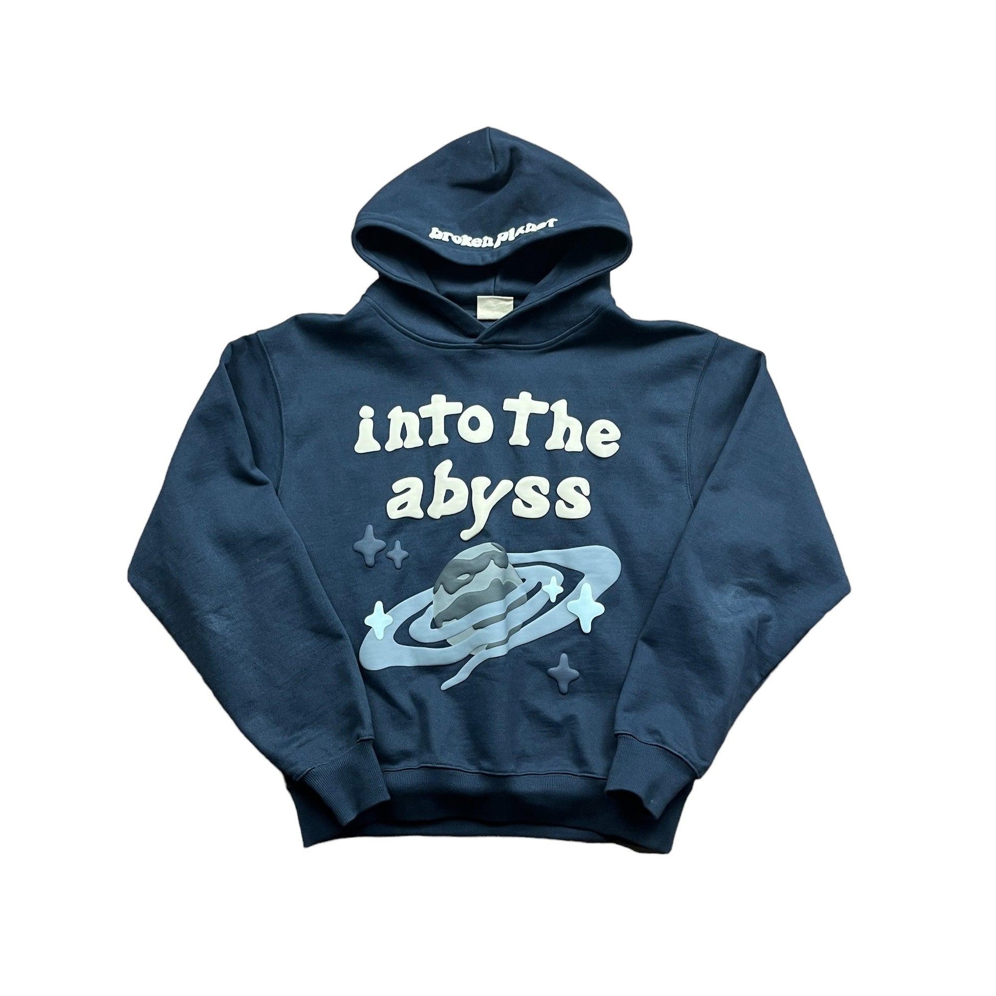 Navy Blue Broken Planet Market (BPM) Into The Abyss Hoodie - Small - The Streetwear Studio