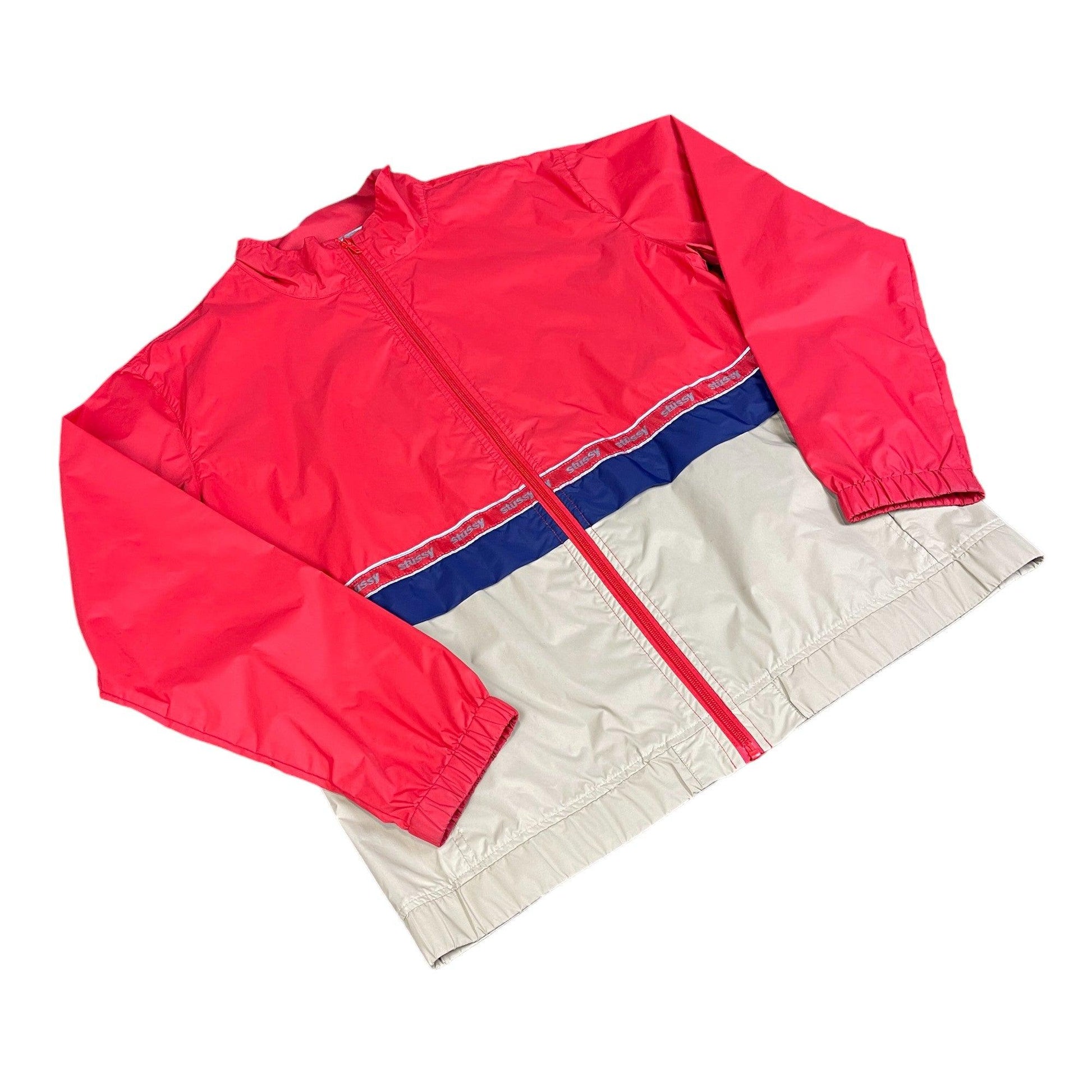 Red + Beige Stussy Jacket - Medium - The Streetwear Studio