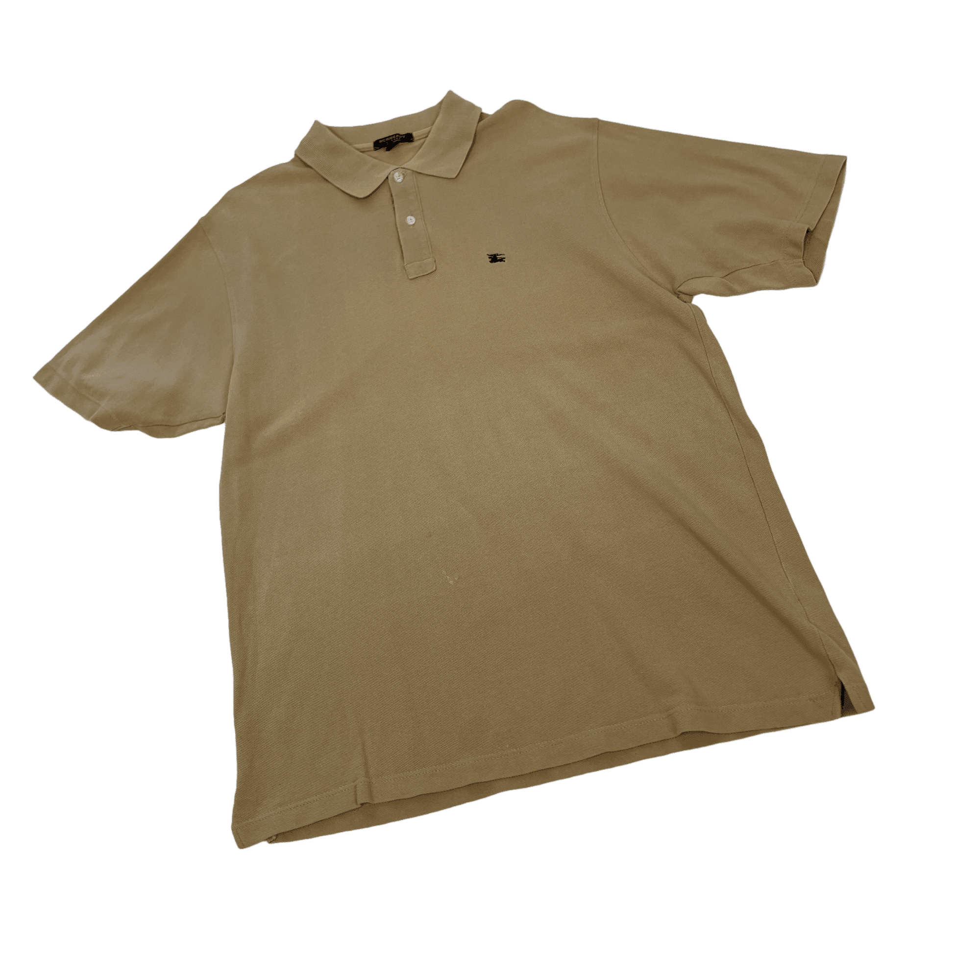 Vintage 90s Beige Burberry Polo Shirt Large