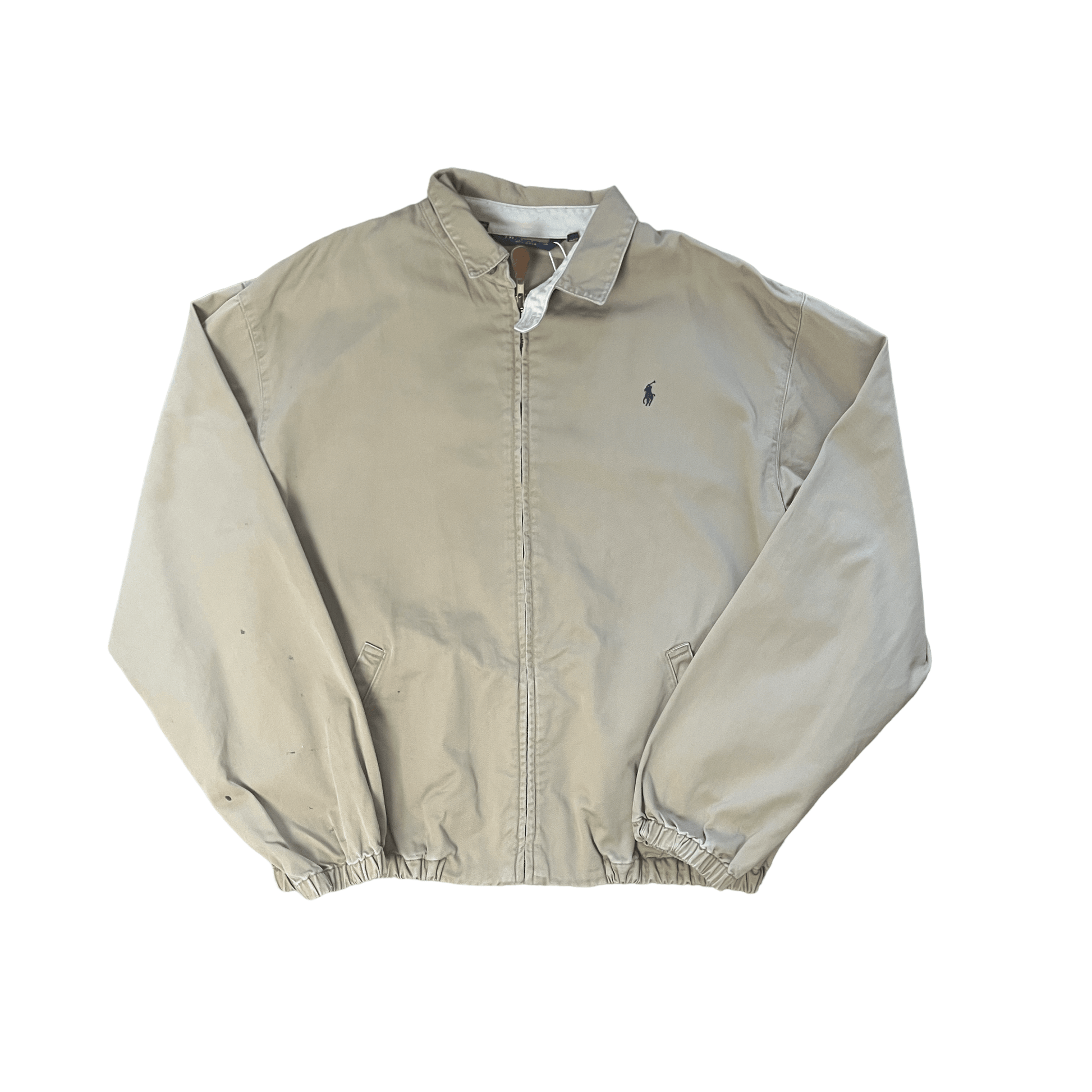 Vintage 90s Beige Polo Ralph Lauren Harrington Jacket - Large - The Streetwear Studio