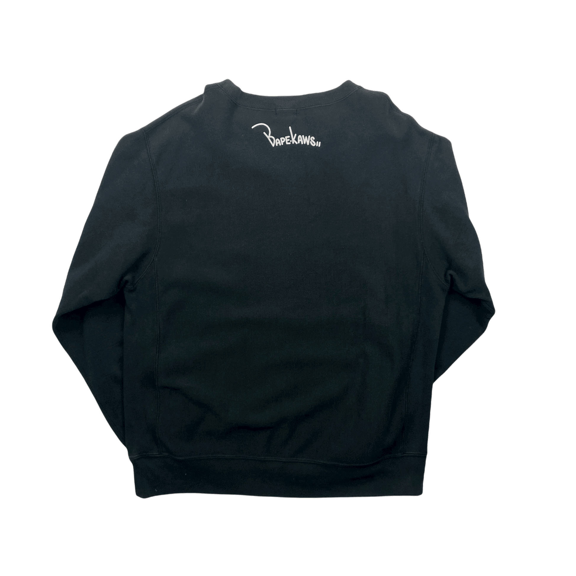 Vintage 90s Black A Bathing Ape (BAPE) x Kaws Sweatshirt - Medium - The Streetwear Studio