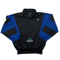 Vintage 90s Black + Blue Adidas Equipment Quarter Zip Sweatshirt - Extra Large - The Streetwear Studio