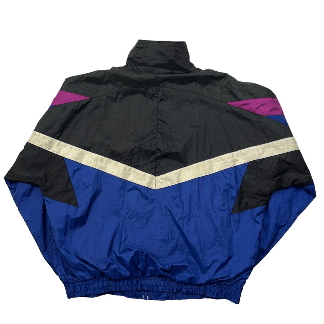 Vintage 90s Black, Blue, White + Purple Team USA Windbreaker Jacket - Large - The Streetwear Studio