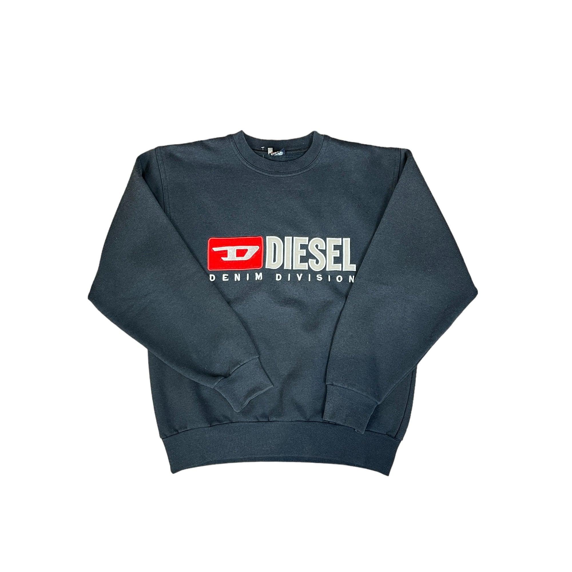 Vintage 90s Black Diesel Sweatshirt - Small - The Streetwear Studio