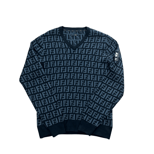 Vintage 90s Black Fendi Monogram Sweatshirt - Recommended Size - Large - The Streetwear Studio