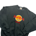 Vintage 90s Black Hard Rock Cafe Cancun Spell-Out Sweatshirt - Medium - The Streetwear Studio