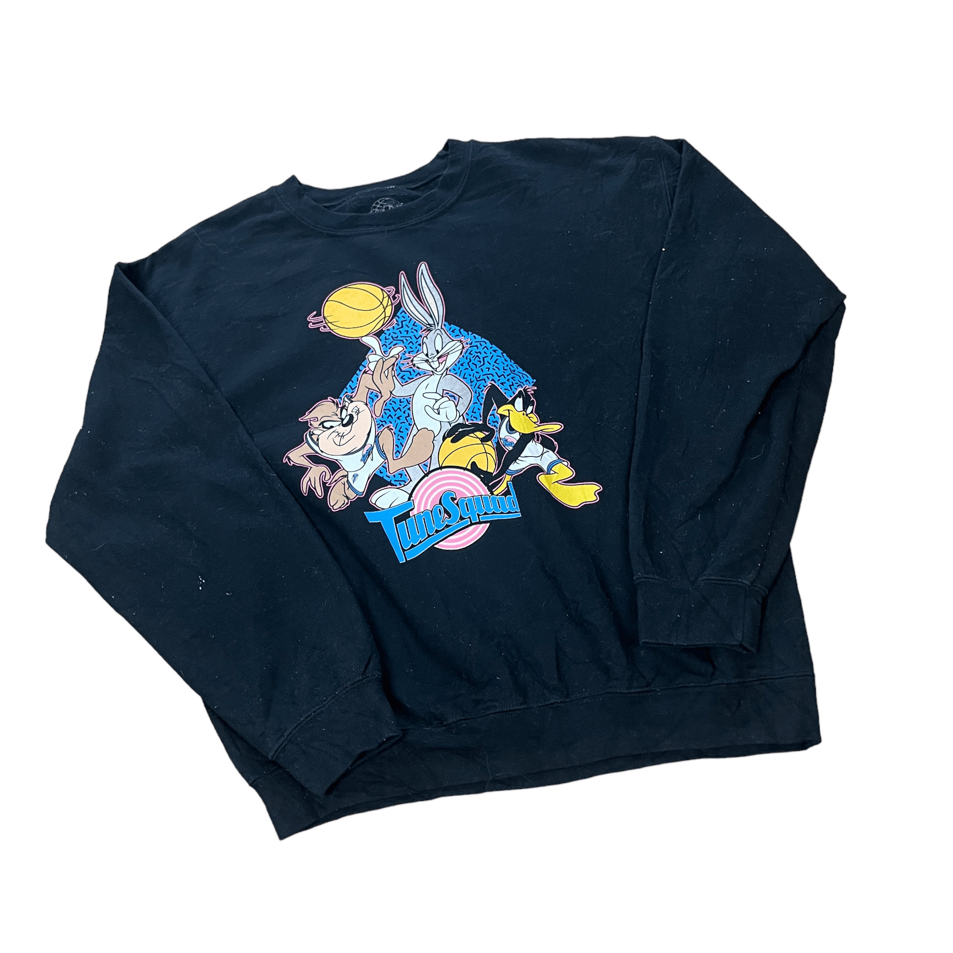Vintage 90s Black Looney Tunes Squad Sweatshirt - Large - The Streetwear Studio
