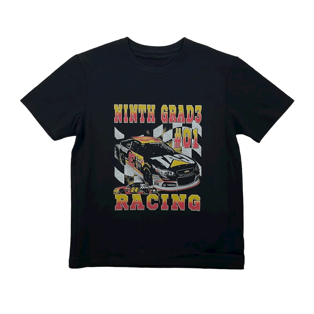 Vintage 90s Black NASCAR Racing Spell-Out Tee - Small - The Streetwear Studio