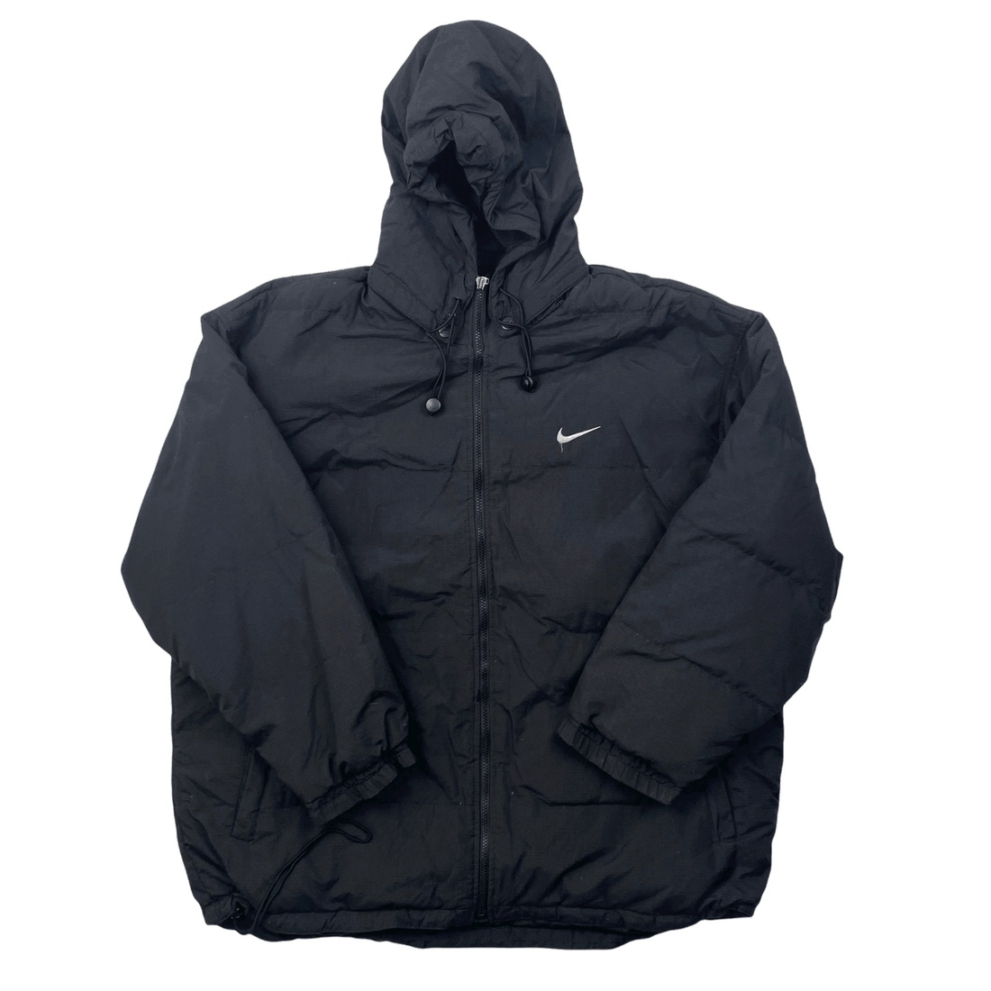 Vintage 90s Black Nike Coat/ Jacket - Large (Recommended Size - Extra Large) - The Streetwear Studio