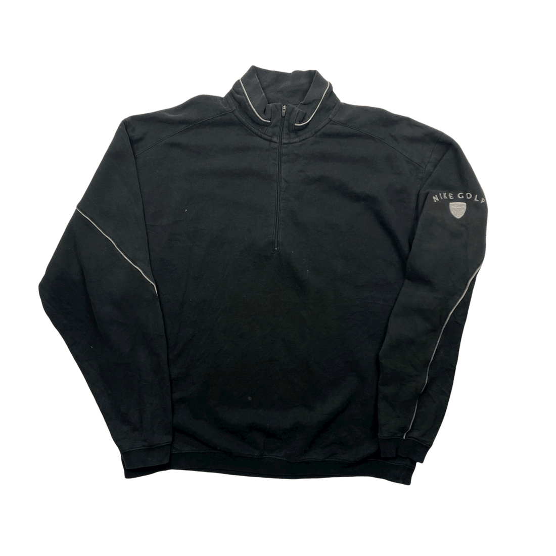Vintage 90s Black Nike Golf Quarter Zip Sweatshirt - Extra Large - The Streetwear Studio