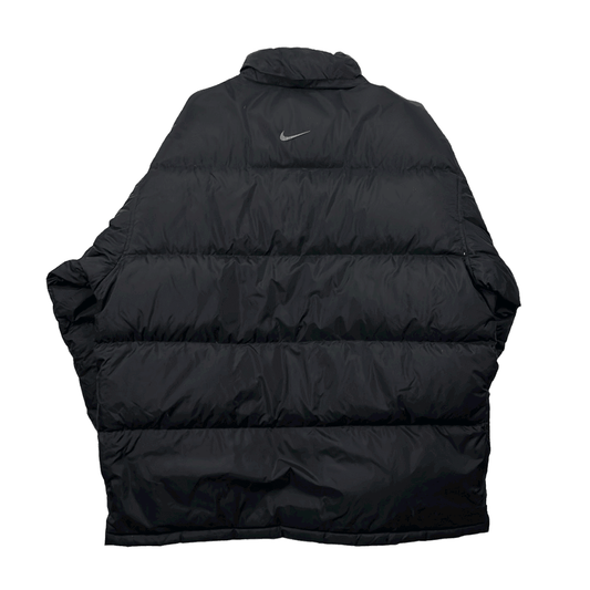 Vintage 90s Black Nike Puffer Coat/ Jacket - Large - The Streetwear Studio