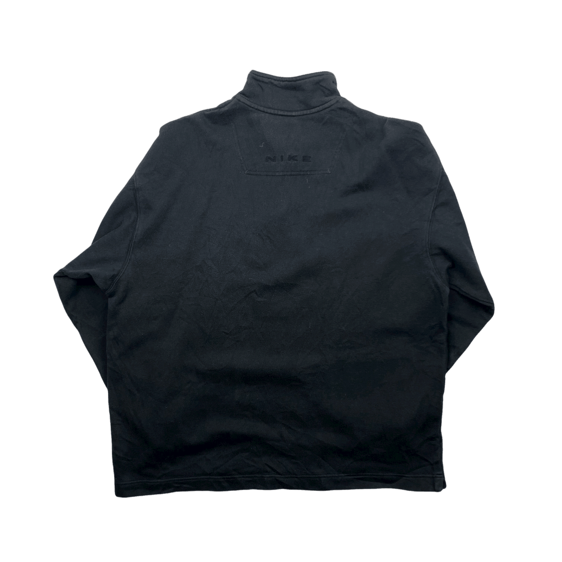 Vintage 90s Black Nike Quarter Zip Sweatshirt - Extra Large - The Streetwear Studio