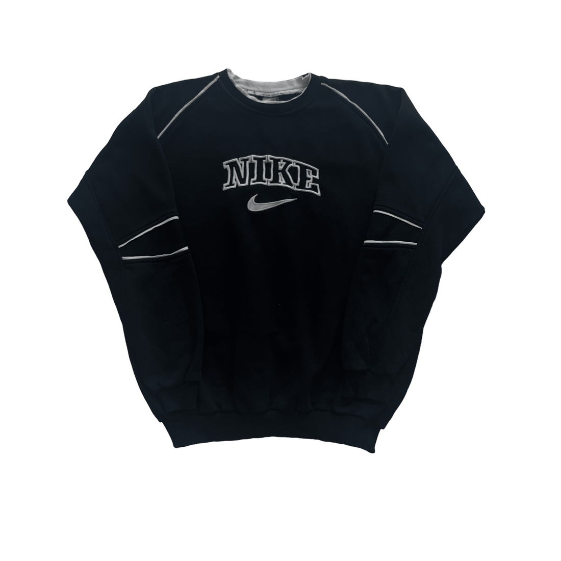 Vintage 90s Black Nike Spell-Out Sweatshirt - Extra Large (Recommended Size - Large) - The Streetwear Studio