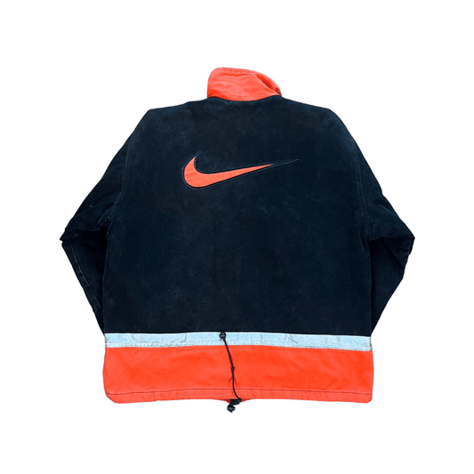 Vintage 90s Black, Orange + Grey Nike Coat - Large - The Streetwear Studio