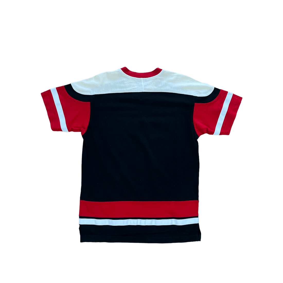 Vintage 90s Black, Red + White Champion Tee - Recommended Size - Small - The Streetwear Studio