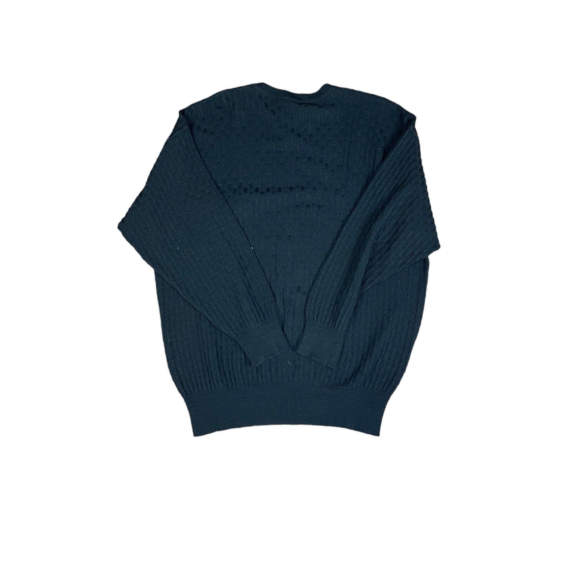 Vintage 90s Black Versace Knitted Sweatshirt - Extra Large - The Streetwear Studio