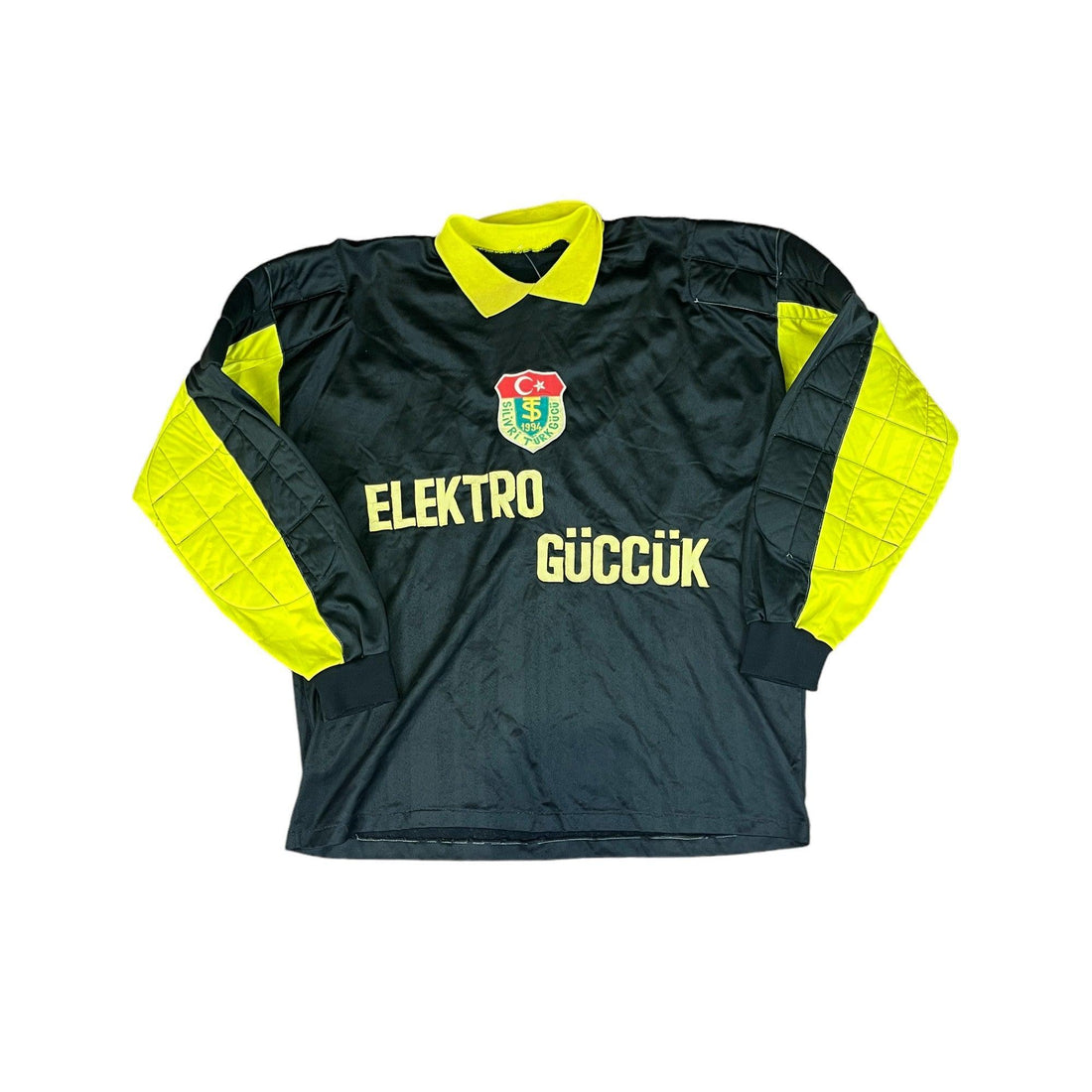 Vintage 90s Black + Yellow Turkey Goalkeeper Tee - Medium - The Streetwear Studio