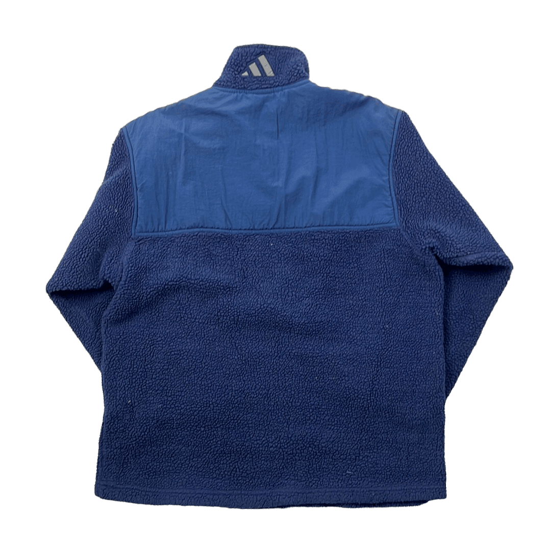 Vintage 90s Blue Adidas Quarter Zip Fleece - Large - The Streetwear Studio