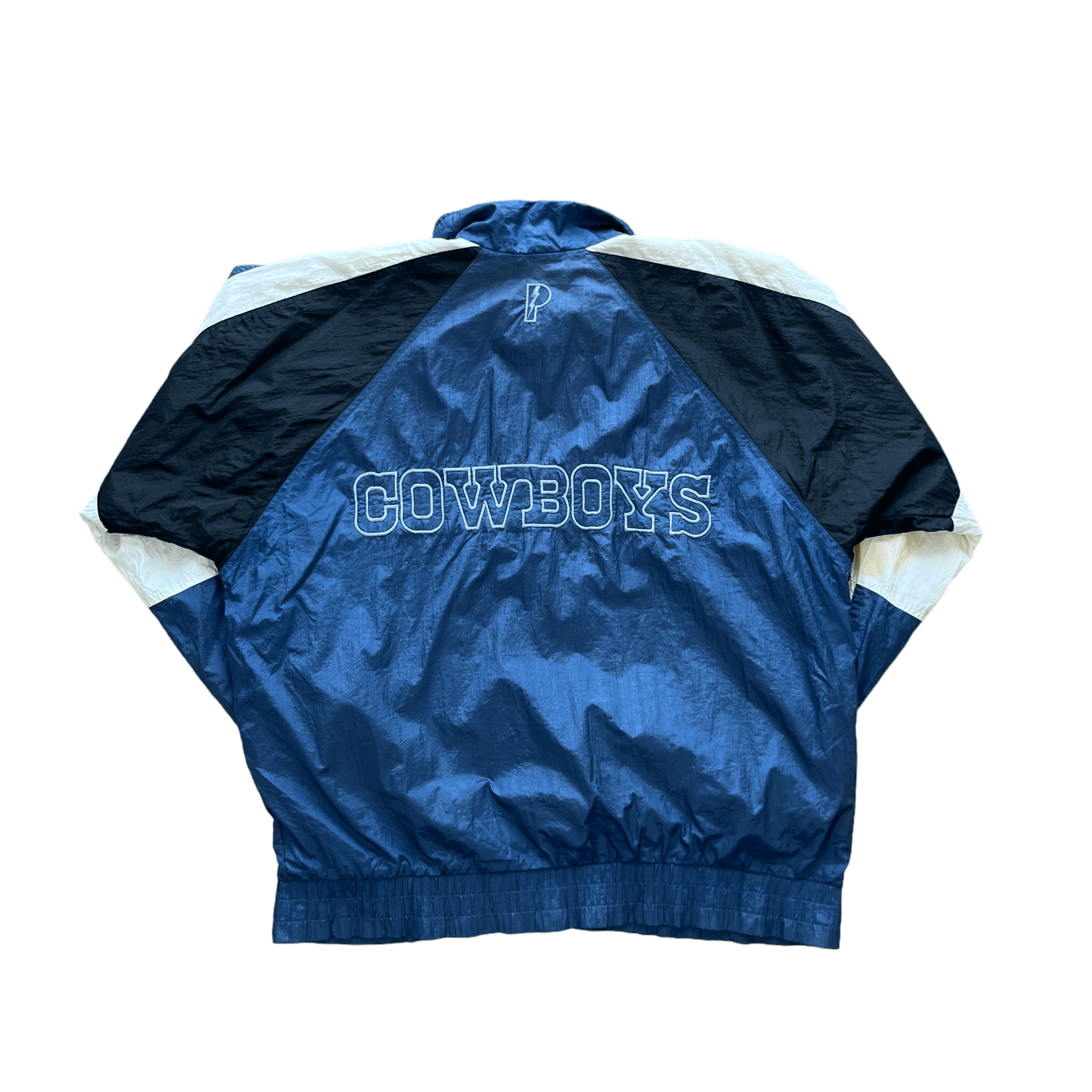 Vintage 90s Blue, Black + White Pro Player NFL Cowboys Jacket - Large - The Streetwear Studio