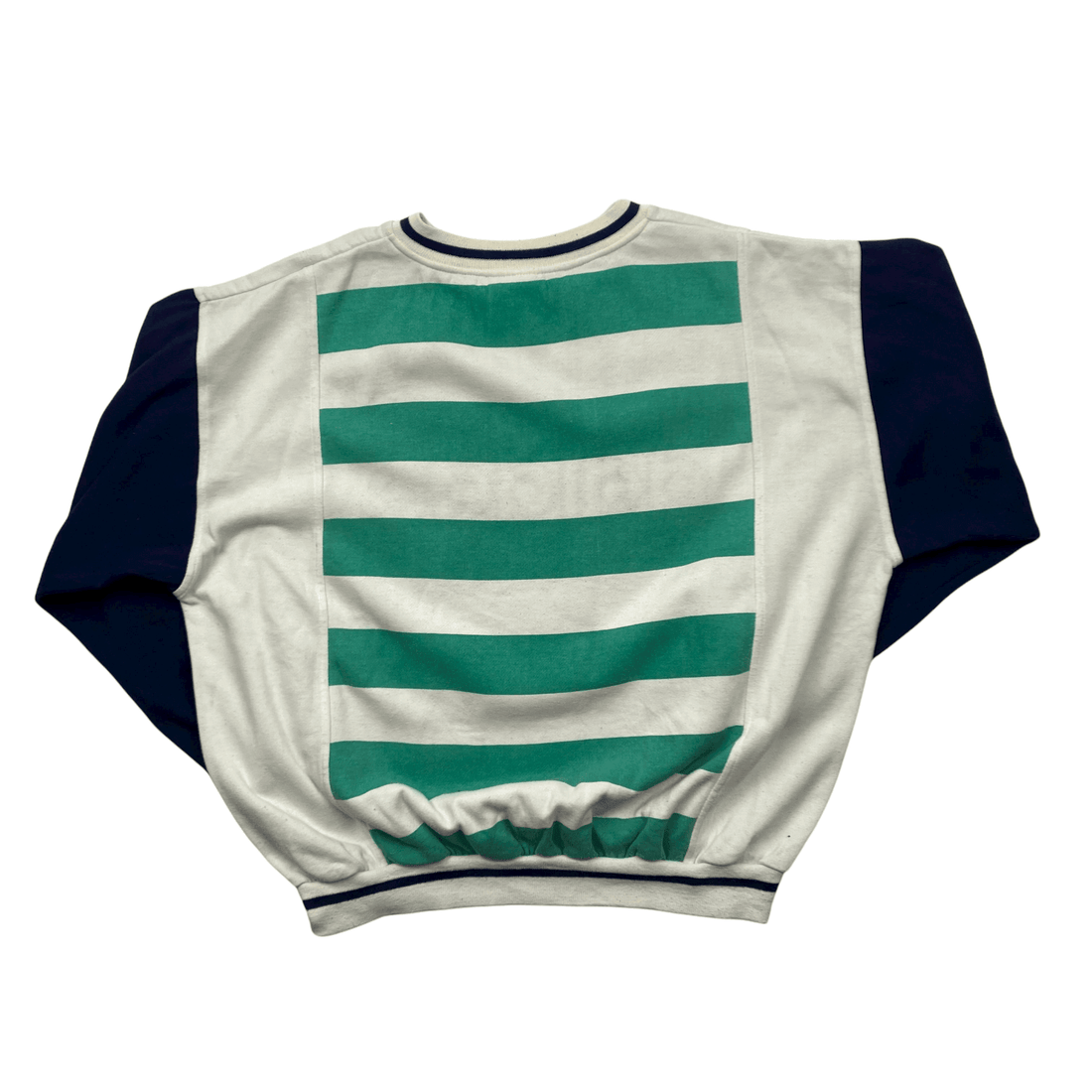 Vintage 90s Blue, Green + White Adidas Spell-Out Sweatshirt - Large - The Streetwear Studio