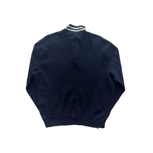 Vintage 90s Blue Polo Ralph Lauren Quarter Zip Sweatshirt - Extra Large (Recommended Size - Large) - The Streetwear Studio