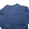 Vintage 90s Blue Polo Ralph Lauren Sweatshirt - Extra Large - The Streetwear Studio