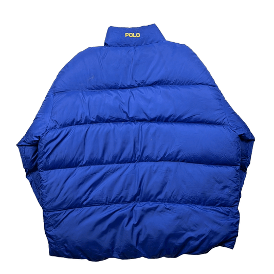 Vintage 90s Blue Ralph Lauren Polo Sport Puffer Coat/ Jacket - Extra Large - The Streetwear Studio