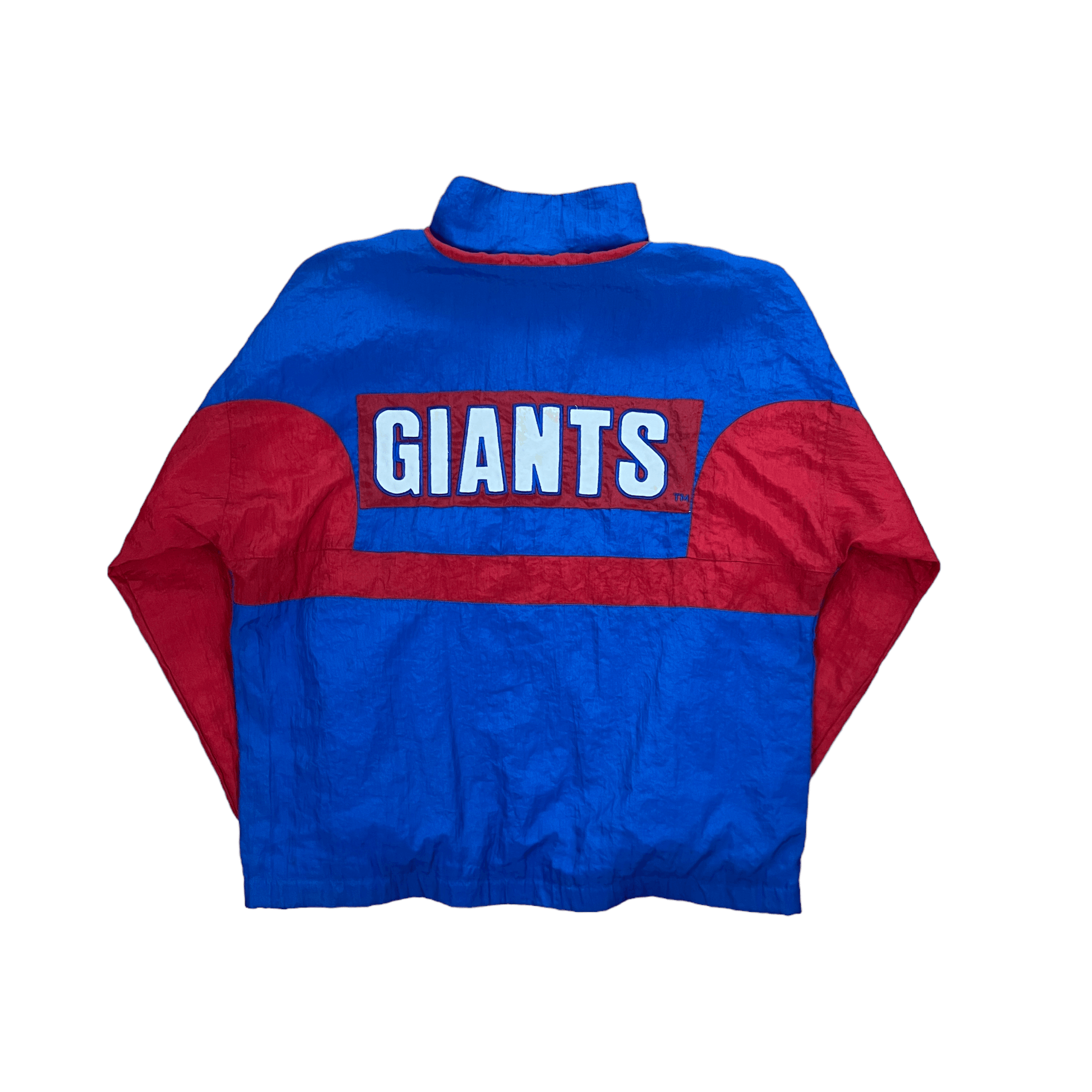 Vintage 90s Blue + Red NFL Giants Quarter Zip Jacket - Extra Large - The Streetwear Studio